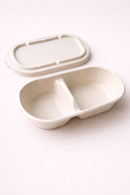 Oval Bowl with Lid (850ml) 2-Compartment
