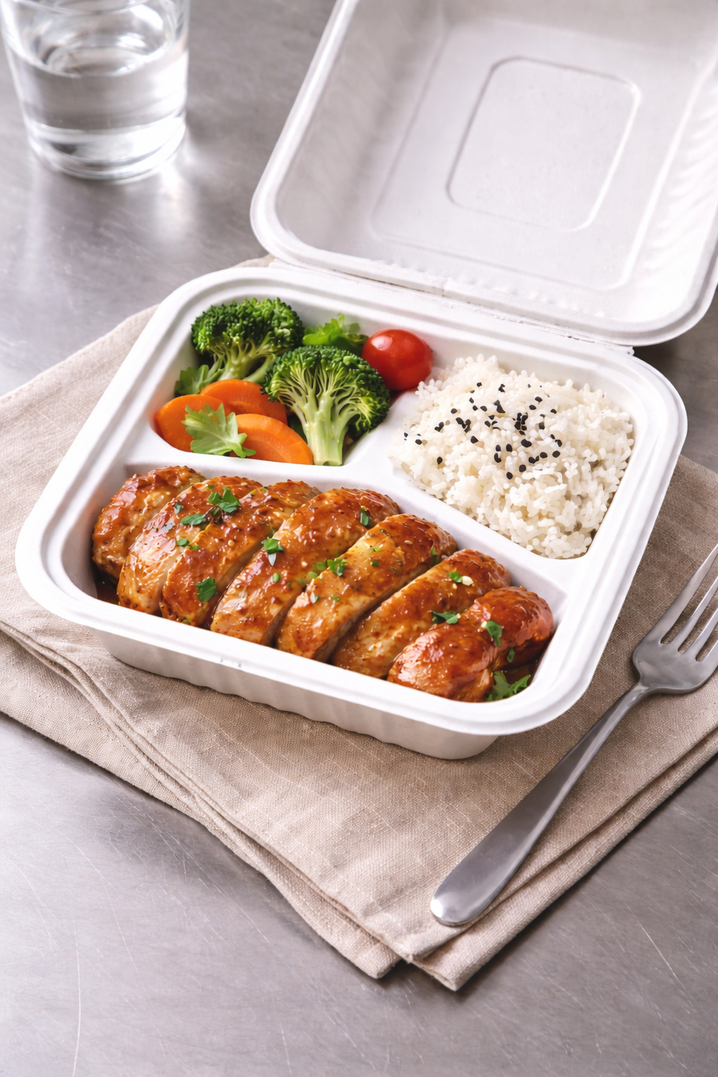 Clamshell 3-Compartment Meal Box (1000ml)