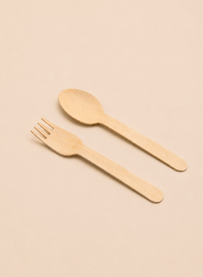 Birchwood Spoon + Fork (Grade A)
