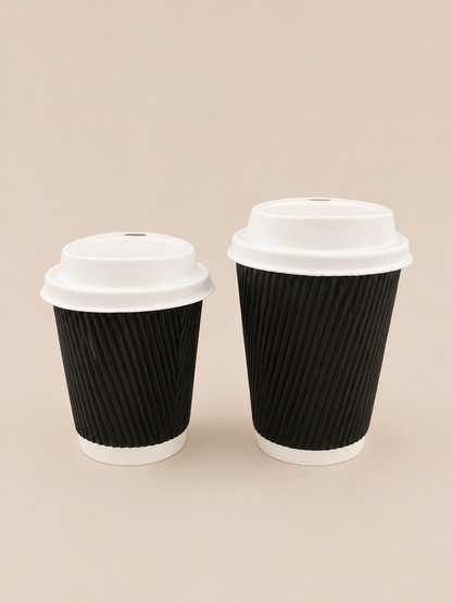 8oz Rippled-Wall Paper Cup with Lid