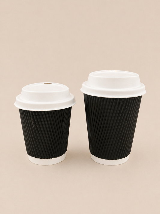 12oz Rippled-Wall Paper Cup with Lid