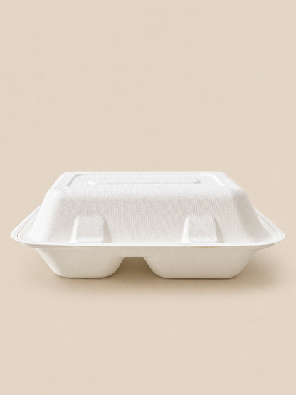 Clamshell 2-Compartment Meal Box (850ml)