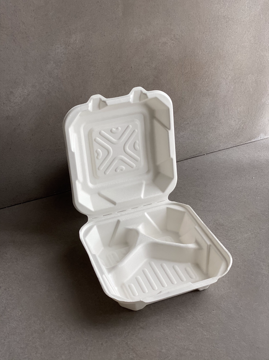 Clamshell 3-Compartment Meal Box (850ml)
